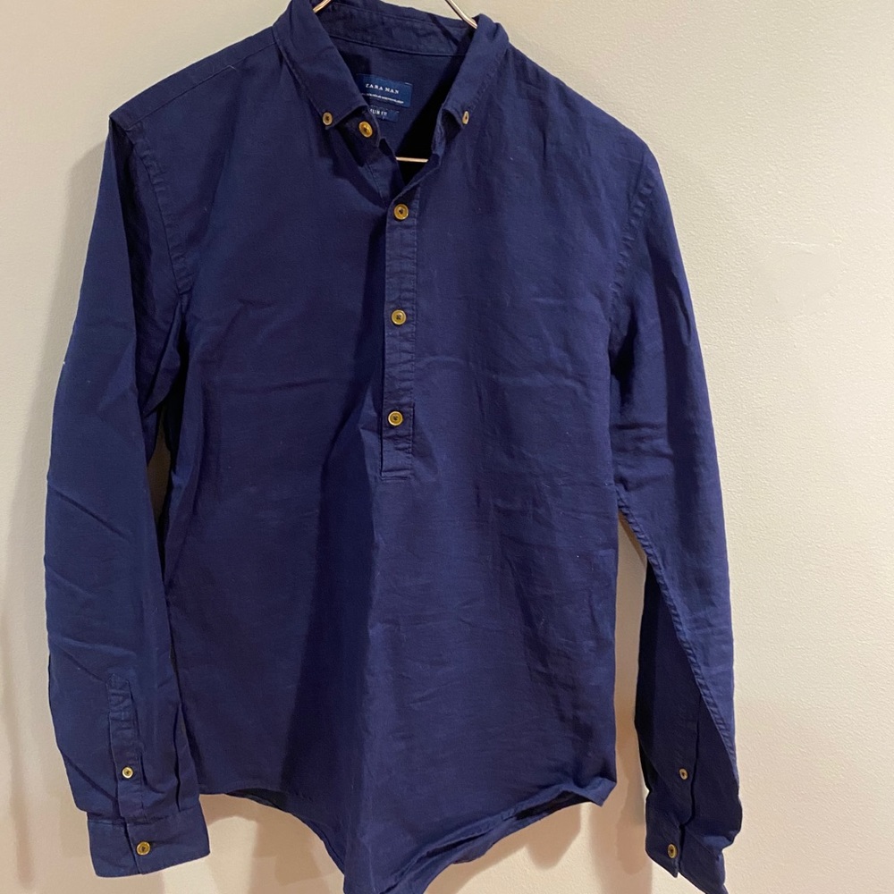 Zara Men Half Button Dress Shirt
